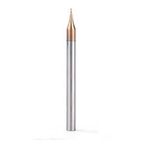 4mm Shank 2 Flute End Mill 0.2-0.9mm Milling Cutter Tungsten Carbide CNC Router Bit TiCN Coated Mini Milling Cutter(R0.1X4DX50L) in Kuwait