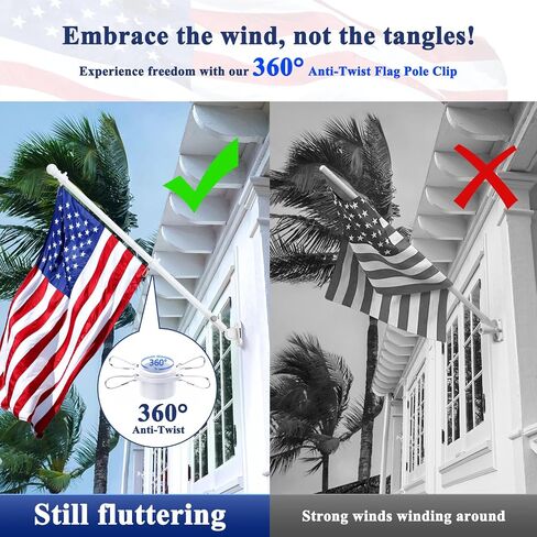 PHITRIC Flag Pole Kit, Tangle Free Spinning Stainless Steel Rustproof Flagpole for 3x5 Sports Fan Outdoor Flags for Outside House (White, 5FT, with Bracket) in Saudi Arabia