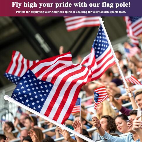 PHITRIC Flag Pole Kit, Tangle Free Spinning Stainless Steel Rustproof Flagpole for 3x5 Sports Fan Outdoor Flags for Outside House (White, 5FT, with Bracket) in Saudi Arabia