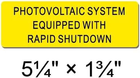 10 Pack Premium PV Labels Screen Printed with Photovoltaic System Equipped with Rapid Shutdown | Outdoor Rated PV Stickers | Solar Stickers | PV Label | Solar Label in Saudi Arabia