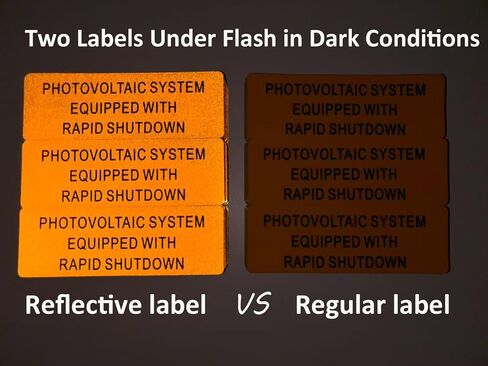 10 Pack Premium PV Labels Screen Printed with Photovoltaic System Equipped with Rapid Shutdown | Outdoor Rated PV Stickers | Solar Stickers | PV Label | Solar Label in Saudi Arabia