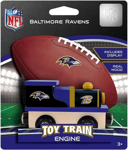 روائع محرك القطار الخشبي - NFL Baltimore Ravens - Toddler & Kids Toy ، Black in Saudi Arabia