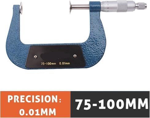 أداة قياس 0-25 مم/0.01 نوع القرص سمك الميكرومتر ميكرومتر ميكرومتر ميكرومتر مجموعة ميكرومترو (75-100 مم) in Kuwait