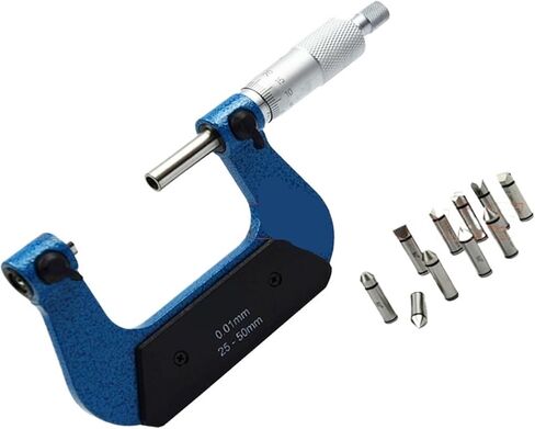 مؤشر ترابط ميكرومتر 0-25 مم 25-50 مم 50-75 مم 75-100 مم الفرجار ميكرومتر الخيط بما في ذلك قياس السندان (50-75 مم) in Kuwait