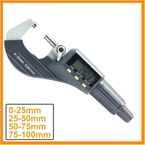 0-100 مم 0.001 مم ميكرومتر رقمي IP65 برهان المياه الرقمي خارج ميكرومتر 0-25 25-50 50-75 75-100 (SI1Ver ، 50-75mm) in Kuwait