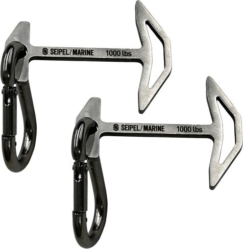 Cleat Quick Dock Cleat - 2 حزمة - الفولاذ المقاوم للصدأ عالي القوة - سعة 1000 رطل لكل منهما - تعادل الرصيف المؤقتة السهلة لألواح التجديف والزوارق والزوارق والقوارب الصغيرة in Kuwait