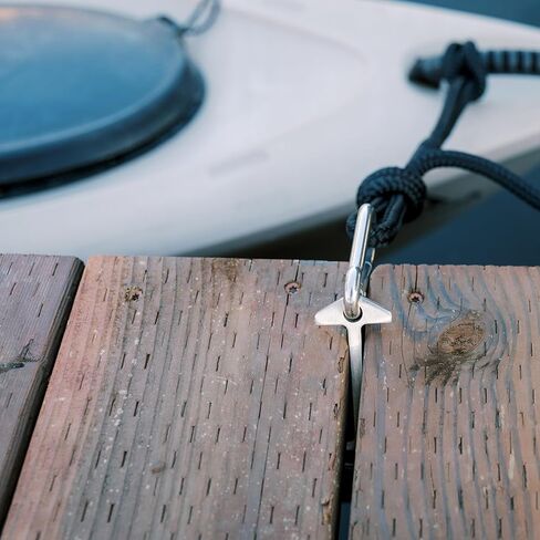 Cleat Quick Dock Cleat - 2 حزمة - الفولاذ المقاوم للصدأ عالي القوة - سعة 1000 رطل لكل منهما - تعادل الرصيف المؤقتة السهلة لألواح التجديف والزوارق والزوارق والقوارب الصغيرة in Kuwait