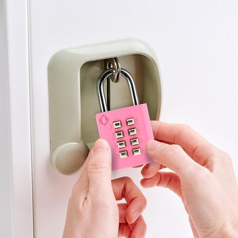 XB35 8-Digit Push Button Combination Padlock, 4 Digit Locking Mechanism, Pink, 1-Pack in Kuwait