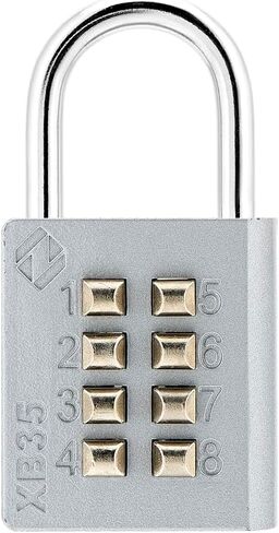 XB35 8-Digit Push Button Combination Padlock, 4 Digit Locking Mechanism, Pink, 1-Pack in Kuwait