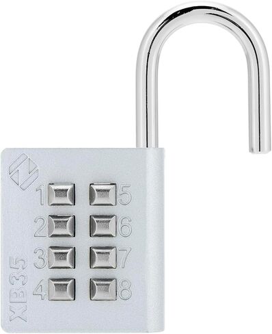 XB35 8-Digit Push Button Combination Padlock, 4 Digit Locking Mechanism, Pink, 1-Pack in Kuwait