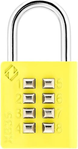XB35 8-Digit Push Button Combination Padlock, 4 Digit Locking Mechanism, Pink, 1-Pack in Kuwait