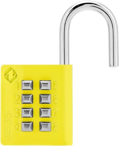 XB35 8-Digit Push Button Combination Padlock, 4 Digit Locking Mechanism, Pink, 1-Pack in Kuwait