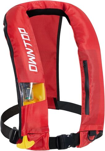 exytop التلقائي/السترة اليدوية قابلة للنفخ ، خيار قابل للتحويل اليدوي ، الانتباه المنخفض ، إغلاق السوستة ، سترة الصيد القابلة للنفخ للتجديف بالكاياك ، القوارب وصيد الأسماك ، اسطوانة 24 جرام ثاني أكسيد الكربون in Kuwait