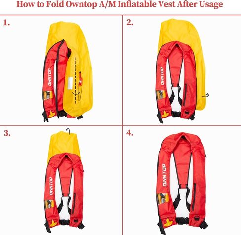 exytop التلقائي/السترة اليدوية قابلة للنفخ ، خيار قابل للتحويل اليدوي ، الانتباه المنخفض ، إغلاق السوستة ، سترة الصيد القابلة للنفخ للتجديف بالكاياك ، القوارب وصيد الأسماك ، اسطوانة 24 جرام ثاني أكسيد الكربون in Kuwait
