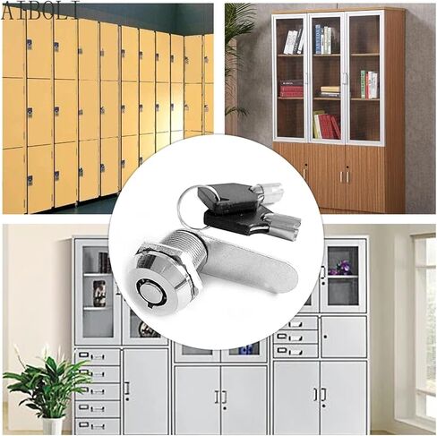 16mm 20mm 25mm 30mm Cylinder Locks Door Cabinet Mailbox Padlock Drawer Cupboard Box Lock with 2 Keys 1Pcs(M18-20) in Saudi Arabia