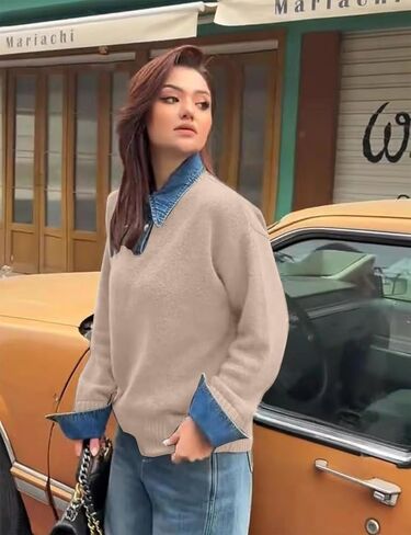 سقوط النساء ذات الأكمام الطويلة ذات الأكمام الطويلة 2 في 1 دنيم لوحة السترة السترة الخامس in Kuwait