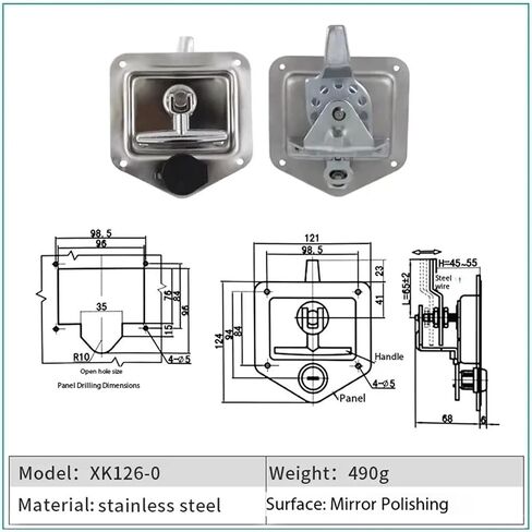 XK126Stainless Steel Trailer Folding T Compression Handle Paddle Latch RV Truck Toolbox Lock for Drawer 1Pcs in Saudi Arabia