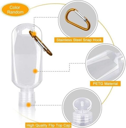 3Pcs Transparent Portable Hot Sauce Keychain Bottles, Mini Ketchup Containers for On-The-Go - Refillable Travel Size Hot Sauce Keychain, 2oz/50ml Bottles, Hot Sauce in Saudi Arabia