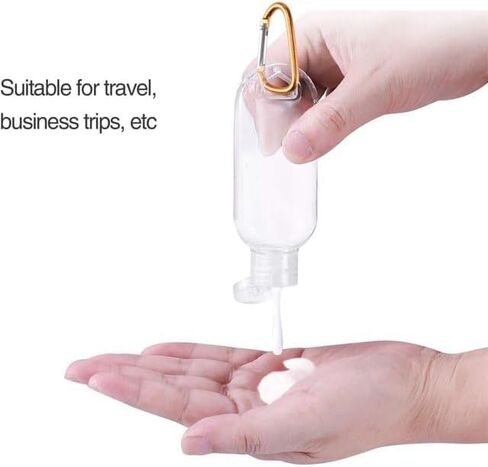 3Pcs Transparent Portable Hot Sauce Keychain Bottles, Mini Ketchup Containers for On-The-Go - Refillable Travel Size Hot Sauce Keychain, 2oz/50ml Bottles, Hot Sauce in Saudi Arabia