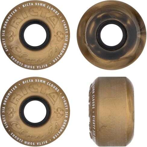 Ricta 55mm Clouds Metallic Gold 86a Skateboard Wheels in Kuwait