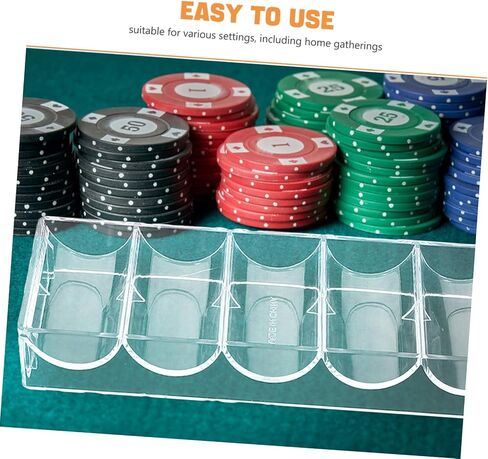 TOYANDONA 2pcs Capacity Poker Chip Rack Acrylic Case Chips Organizer for Counter Display Home in Saudi Arabia