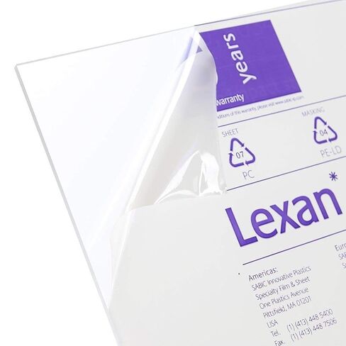 Lexan Sheet - Polycarbonate - .118" - 1/8" Thick, Clear, 12" x 24" Nominal in Kuwait