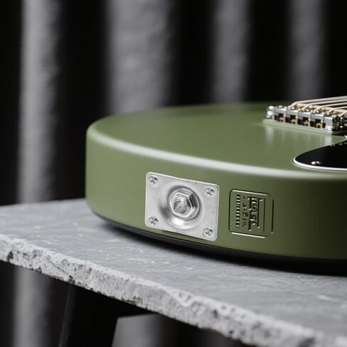 Soundspire Square Guitar Jack Plate, 1/4" Metal Input/Output Socket for Electric Guitar/Bass (Black, with Mounting Screws) in Kuwait