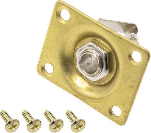 Soundspire Square Guitar Jack Plate, 1/4" Metal Input/Output Socket for Electric Guitar/Bass (Black, with Mounting Screws) in Kuwait