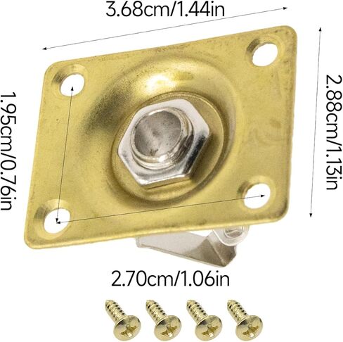 Soundspire Square Guitar Jack Plate, 1/4" Metal Input/Output Socket for Electric Guitar/Bass (Black, with Mounting Screws) in Kuwait