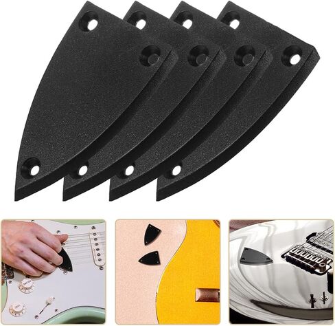 4 مساءً غطاء قضيب الجيتار السوداء: 3 ثقوب تصميم ثقب بلاستيك ثقب بلاستيكي متين لملحقات الغيتار الكهربائية ، يسهل تثبيت قضيب الجمالون من الأوساخ in Kuwait