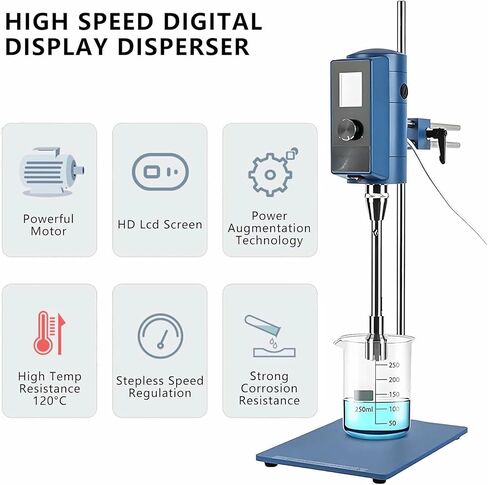 Digital Display Dispersing Homogenizer, w/Support Stand, 500 w High Shear Dispersion Emulsifiing Machine, Stable Base in Saudi Arabia