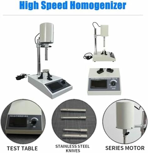 Laboratory dispersing Mixer with 2 Heads, Digital Display, High Speed homogenizer, Adjustable Speed 8000~22000RPM, for emulsification and dispersing in Saudi Arabia
