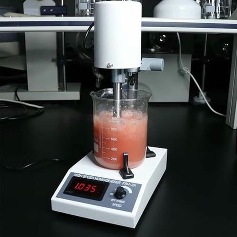 Laboratory dispersing Mixer with 2 Heads, Digital Display, High Speed homogenizer, Adjustable Speed 8000~22000RPM, for emulsification and dispersing in Saudi Arabia