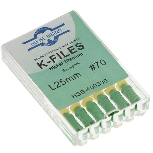 400330 HSB Endodontic K-Files NiTi 25mm #70 6/Pk in Saudi Arabia