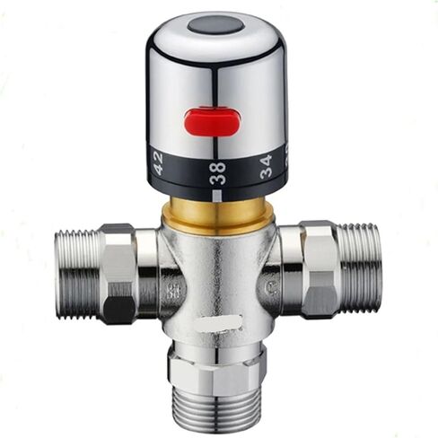 1PCS G3/4"(DN20) thermostatic valve thermostatic mixing valve solar shower brass thermostatic valve solar pipe valve in Saudi Arabia