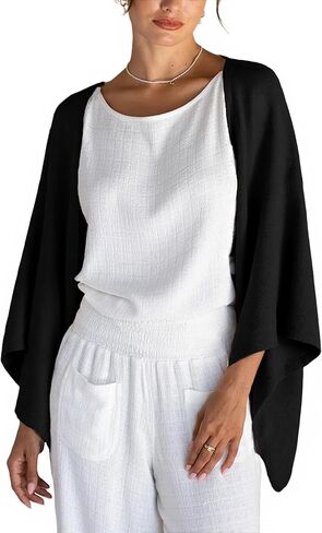 Bankeng Women's Linen Cardigan 3/4 Sleeve Open Front Loose Cover Ups Lightweight Shrug(Khaki,M) in Kuwait