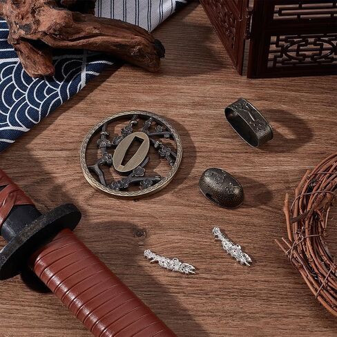 OLYCRAFT Samurai Sword Tsuba Set Samurai Sword Handguard Japanese Swords Accessories for Restoration Projects Cosplay Props in Saudi Arabia