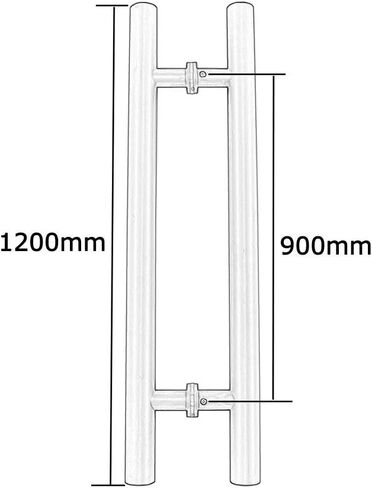 Door Handle, Stainless Steel Commercial Push-Pull Door Handle/Barn Door Pull Handle/Glass Door Handle - 4 Lengths, Black/White (Color : White, Size : Length1200mm) in Saudi Arabia