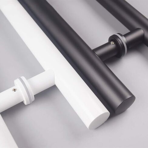 Door Handle, Stainless Steel Commercial Push-Pull Door Handle/Barn Door Pull Handle/Glass Door Handle - 4 Lengths, Black/White (Color : White, Size : Length1200mm) in Saudi Arabia
