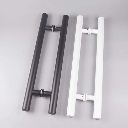 Door Handle, Stainless Steel Commercial Push-Pull Door Handle/Barn Door Pull Handle/Glass Door Handle - 4 Lengths, Black/White (Color : White, Size : Length1200mm) in Saudi Arabia