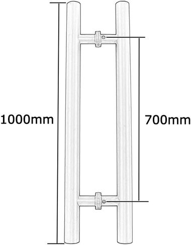 Door Handle, Stainless Steel Commercial Push-Pull Door Handle/Barn Door Pull Handle/Glass Door Handle - 4 Lengths, Black/White (Color : White, Size : Length1200mm) in Saudi Arabia
