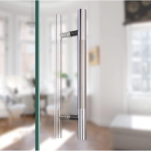 Silver 304 Stainless Steel Entry Push Pull Door Handle,Double Sided Door Handle,for Commercial,Home,Bathroom(Color:Silver,Size:50cm/20in) (Silver 60cm/24in) in Saudi Arabia