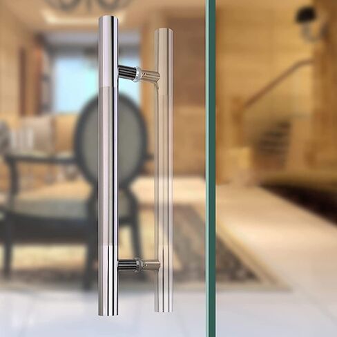 Silver 304 Stainless Steel Entry Push Pull Door Handle,Double Sided Door Handle,for Commercial,Home,Bathroom(Color:Silver,Size:50cm/20in) (Silver 60cm/24in) in Saudi Arabia