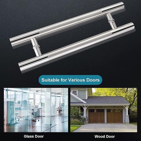 Silver 304 Stainless Steel Entry Push Pull Door Handle,Double Sided Door Handle,for Commercial,Home,Bathroom(Color:Silver,Size:50cm/20in) (Silver 60cm/24in) in Saudi Arabia