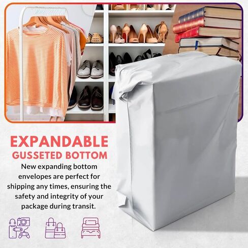 100 PCS Poly Mailers 10x13 ، أكياس الشحن ذاتية الختم للأعمال التجارية الصغيرة ، ومظلات بريدية مقاومة للدموع للملابس ، وأكياس التغليف اللاصقة القوية ، والأبيض in Kuwait