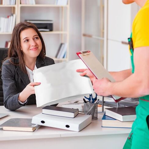 100 PCS Poly Mailers 10x13 ، أكياس الشحن ذاتية الختم للأعمال التجارية الصغيرة ، ومظلات بريدية مقاومة للدموع للملابس ، وأكياس التغليف اللاصقة القوية ، والأبيض in Kuwait