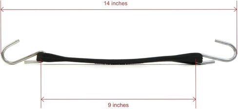 The ROP Shop (Pack of 2) 9" Rubber Tarp Straps Heavy Duty w/S-Hooks Stiff Tie-Down in Saudi Arabia