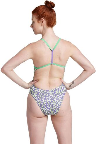 Speedo 871921291478930 Printed T-Back 1Pc. Coral Flow - Miami Lilac 30 in Saudi Arabia