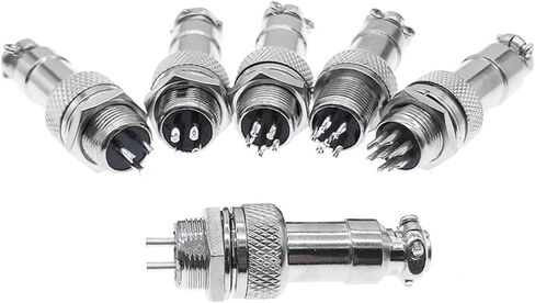 Panel Circular Connector GX12 Socket 2pin/3Pin/4Pin/5Pin/6Pin/7Pin 5A 125V M12 Connectors 1Pcs(3P) in Saudi Arabia