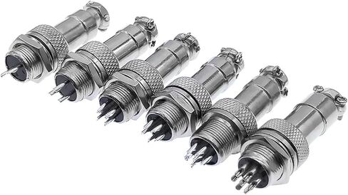Panel Circular Connector GX12 Socket 2pin/3Pin/4Pin/5Pin/6Pin/7Pin 5A 125V M12 Connectors 1Pcs(3P) in Saudi Arabia